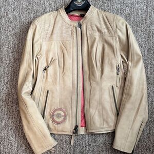 Harley-Davidson Women's Beige Leather Jacket